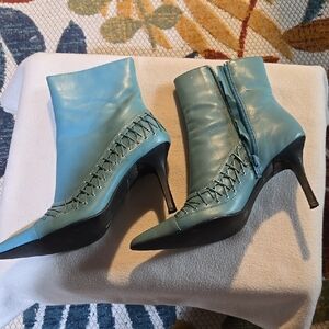 Elegant Blue Women's Heeled Boots